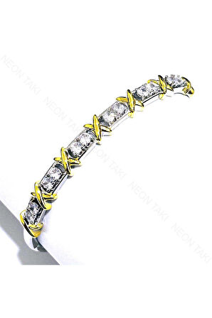 Xo Figürlü, Zirkon Taşlı, Bileklik 105, Gümüş Renk (XO FİGÜR ALTIN RENK)