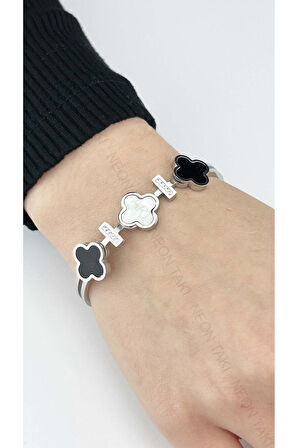 Zirkon Taşlı, Van Figürlü, Paslanmaz Çelik Bileklik 141, Gümüş Renk