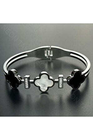 Zirkon Taşlı, Van Figürlü, Paslanmaz Çelik Bileklik 141, Gümüş Renk