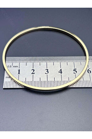 Ajda Bilezik, 3adet, Paslanmaz Çelik Charm Taşıyıcı Bileklik 163, Çap 60mm, Altın Renk