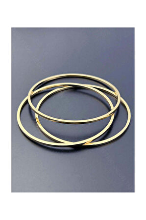 Ajda Bilezik, Kararmayan Paslanmaz, Üçlü, Charm Taşıyıcı, Ölçü 65mm, Altın Renk, Model164