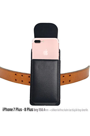 Kemer Kılıfı Iphone 7 Plus - 8 Plus Uyumlu Kemere Takılan Telefon Kılıfı Bel Kemer Kılıfları Kapaklı