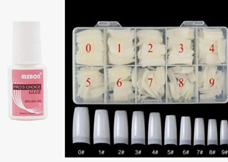 Tips Protez Tırnak Kemik ; Mxbon Fırçalı Protez Tırnak Yapiştırıcicı 7g 2li set