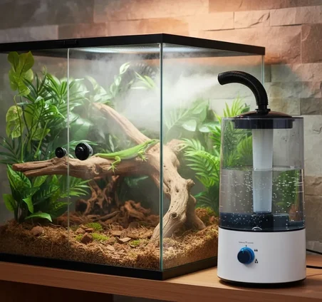 Sürüngen Teraryumu Nemlendirici Sis Makinesi - Ultrasonik Otomatik Buhar Üretici | Bukalemun, İguana, Gecko İçin