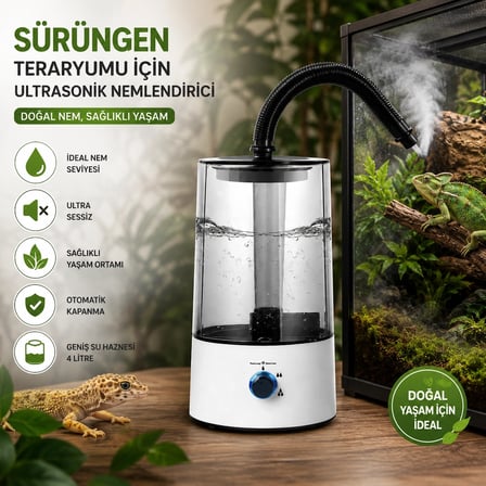 Sürüngen Teraryumu Nemlendirici Sis Makinesi - Ultrasonik Otomatik Buhar Üretici | Bukalemun, İguana, Gecko İçin