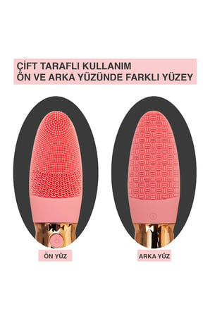 Derin Gözenek Temizliği İçin İnce Kaba Silikon Uçlu Elektrikli Yüz Temizleme Fırçası
