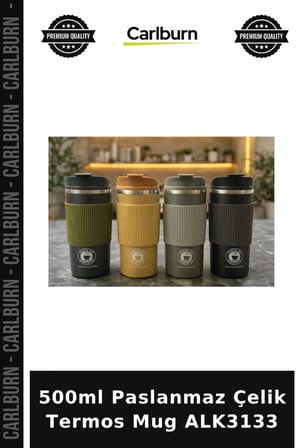 Özel Üretim İçecek 500ml Paslanmaz Çelik Termos Mug - Sızdırmaz Kapaklı Çift Katmanlı Termos ALK3133