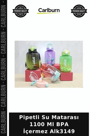 Özel Üretim matara Pipetli Su Matarası 1100 Ml BPA İçermez Alk3149