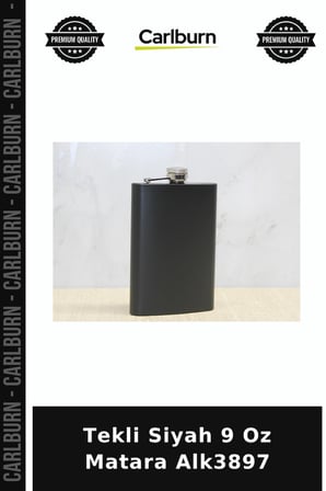 Özel Üretim Ceplik Aksesuar Erkek Hediye Tekli Siyah 9 Oz Matara Alk3897