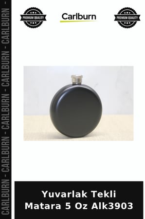 Özel Üretim Cepli Hediyelik Şık Aksesuar Yuvarlak Tekli Matara 5 Oz Alk3903
