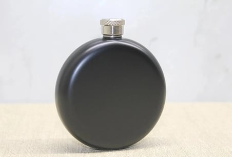 Özel Üretim Cepli Hediyelik Şık Aksesuar Yuvarlak Tekli Matara 5 Oz Alk3903