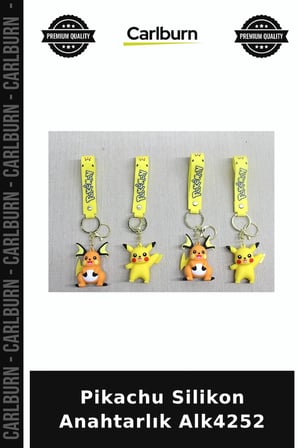 Özel Üretim Sevilen Karakter Çizgi Film Aksesuar Çanta Süsü Pikachu Silikon Anahtarlık Alk4252