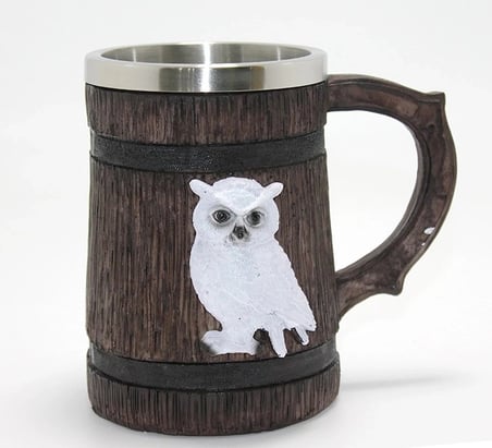 Özel Üretim Hediye Fantezi Harry Potter Hedwig Temalı 3D Kabartmalı Çelik Kupa Bardak Alk4378