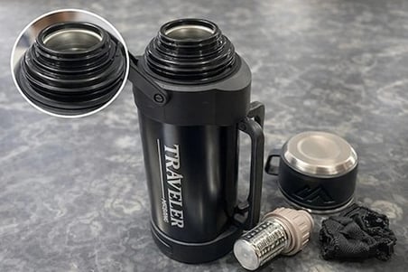 2000 Ml Çift Katmanlı Vakumlu Paslanmaz Çelik Termos Seyahat Aksesuarı İçecek Kabı Kamp Matarası