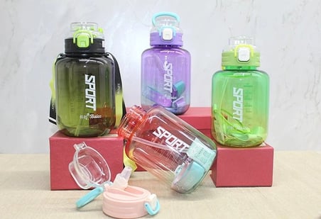 Pipetli Su Matarası 1100 Ml BPA İçermez Günlük Suluk Ofis Suluğu Seyahat Matarası