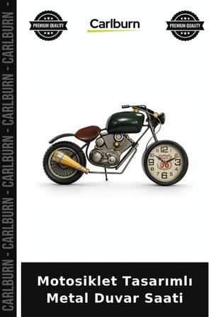 Motosiklet Tasarımlı Metal Duvar Saati Modern Saat Ev Dekorasyonu Dekorasyon Ürünü
