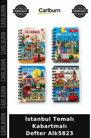 Özel Üretim Hatıra Hediyelik Not Kırtasiye İstanbul Temalı Kabartmalı Defter Alk5823