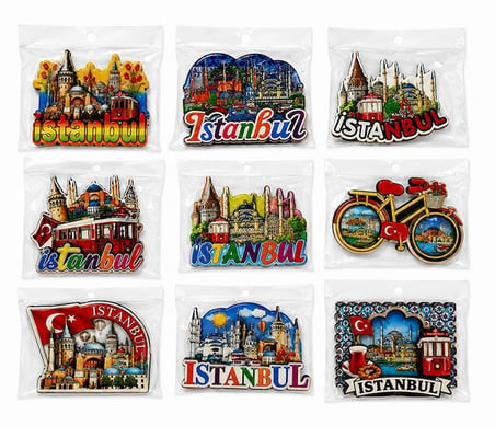 #Magnet Hediyelik Dekoratif Turistik Lazer Kesim İstanbul Temalı Ahşap Buzdolapı Süsü Magnet