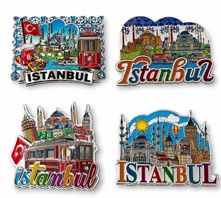 Özel Üretim Turistik Hediyelik Hatıra Buzdolabı Şehir Süs İ̇Stanbul Temalı Silikon Magnet 1 Adet