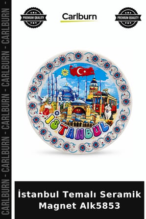 Özel Üretim Hediyelik Hatıra Turistik Dekoratif Koleksiyon İstanbul Temalı Seramik Magnet Alk5853