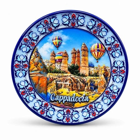 Özel Üretim Hediyelik Hatıra Turistik Dekoratif Kapadokya Temalı Seramik Magnet Alk5856