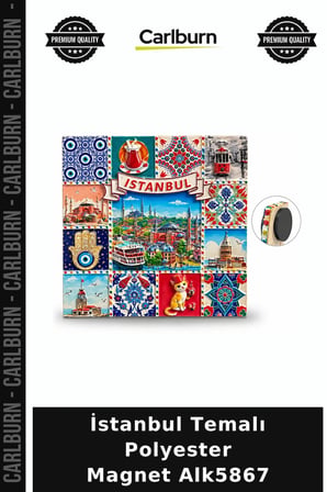 Özel Üretim Hediyelik Hatıra Dekoratif Turistik İstanbul Temalı Polyester Magnet Alk5867