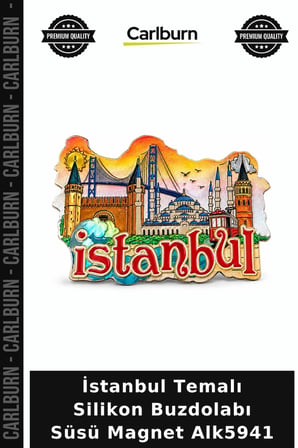 Özel Üretim Hediyelik Hatıra Dekoratif Mutfak İstanbul Temalı Silikon Buzdolapı Süsü Magnet Alk5941
