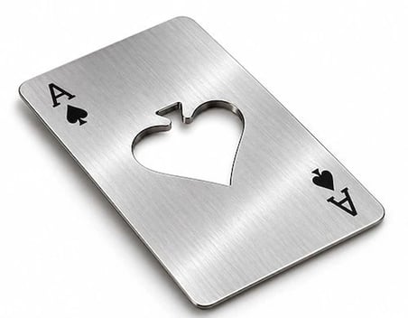 Özel Üretim Bar Aksesuarı Hediyelik Erkek Hediyesi Maça Ası Tasarımlı Metal Şişe Açacağı Alk6431