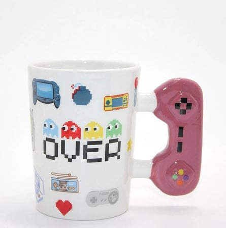 Özel Üretim Oyuncu Hediyelik Tasarim Game Over Porselen Kupa Bardak Alk1100