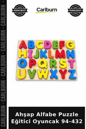 Ahşap Alfabe Puzzle Eğitici Oyuncak 94-432 Çocuklar İçin Kavram Öğrenme Seti