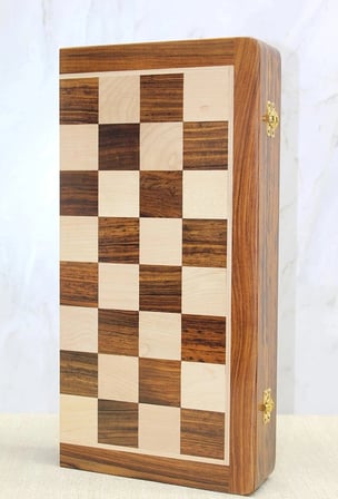 Ahşap Katlanabilir Kutulu Satranç Oyunu 40 Cm G225 Rakip Mücadelesi Eğitici Set Akıl Oyunları