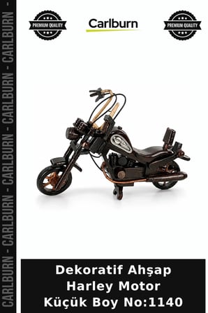 Özel Üretim Hediyelik Biblo Dekoratif Ahşap Harley Motor Küçük Boy No:1140