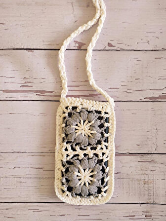Örgü telefon çantası 