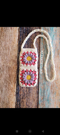 Örgü telefon çantası 