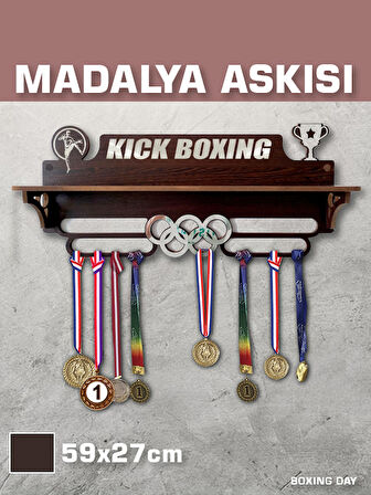 Kick Boks Sporcu Madalya Askısı L / Kick BOXING Sporcu Ödül Duvar Askılı Madalyalık, Tutucu