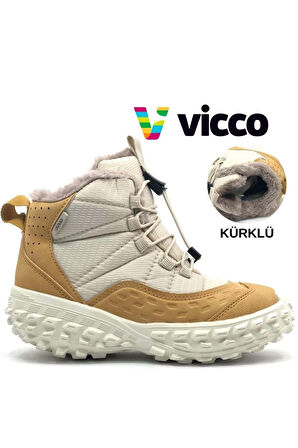 Vicco Tiger Phylon Kauçuk Taban Ortopedik Çocuk Kar Botu HAKİ