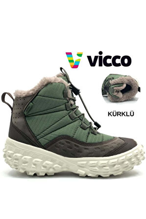 Vicco Tiger Phylon Kauçuk Taban Ortopedik Çocuk Kar Botu HAKİ