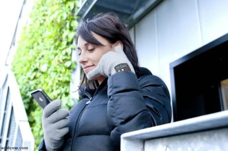 Bluetooth EldivenÖzel Üretim HiCall Dokunmatik Konuşan Mikrofonlu Ahizeli Akıllı Telefon Uyumlu Bluetooth Eldiven
