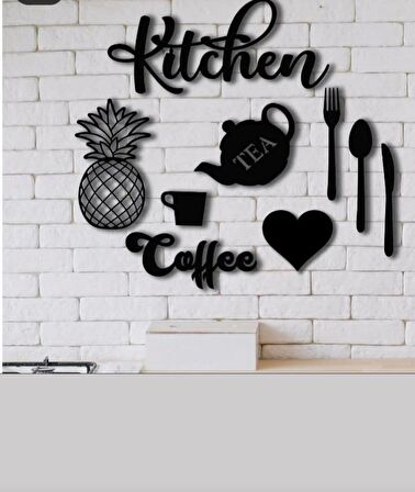 Kitchen 9 Parça Mutfak Lazer Kesim Ahşap Duvar Dekorasyon Ürünü Bldvr010
