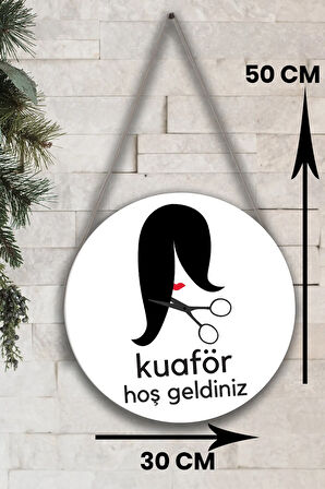 Güzellik Salonu Cam Kapı Pano Karşılama Tabelası, Kadın Kuaför Dükkan Süsü, Askılı Cam Kapı Tablosu