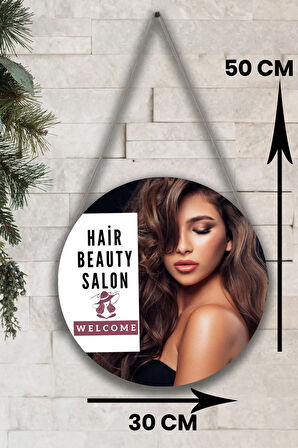 Güzellik Salonu Cam Kapı Pano Karşılama Tabelası, Kadın Kuaför Dükkan Süsü, Askılı Cam Kapı Tablosu