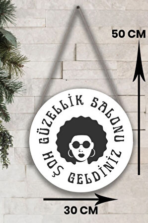 Güzellik Salonu Cam Kapı Pano Karşılama Tabelası, Kadın Kuaför Dükkan Süsü, Askılı Cam Kapı Tablosu