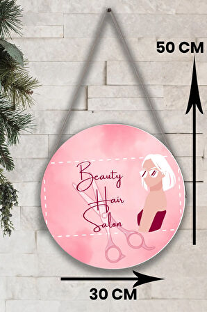 Güzellik Salonu Cam Kapı Pano Karşılama Tabelası, Kadın Kuaför Dükkan Süsü, Askılı Cam Kapı Tablosu