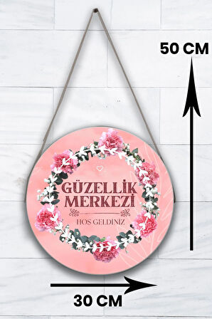 Güzellik Salonu Cam Kapı Pano Karşılama Tabelası, Kadın Kuaför Dükkan Süsü, Askılı Cam Kapı Tablosu