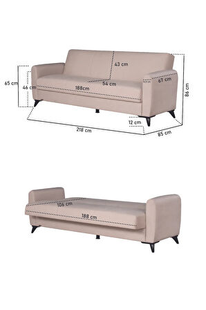 Dove Yüksek Ayaklı 3 2 B Koltuk Takımı Krem