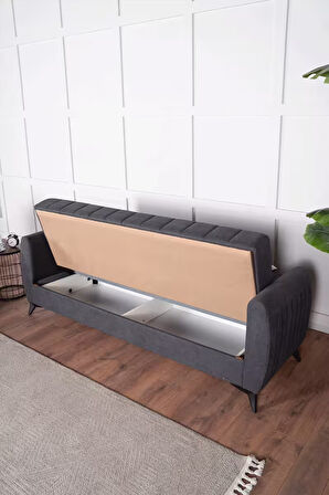 Linda Üç Kişilik Kanepe Yüksek Ayaklı Gri