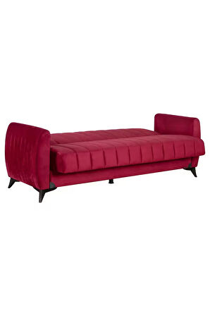 Linda Üç Kişilik Kanepe Yüksek Ayaklı Bordo