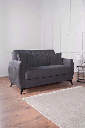 Linda Iki Kişilik Kanepe Yüksek Ayaklı Antrasit