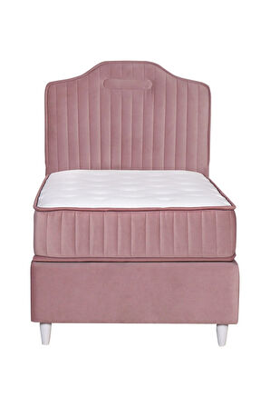 Royal Lux Sandıklı Baza Başlık Paket Yaylı Pedli Yatak Seti Pembe