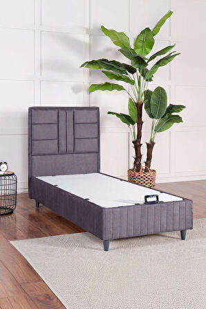 Premium Bamboo Sleepy Baza Başlık Gri Ikili Set (YATAK DAHİL DEĞİLDİR)